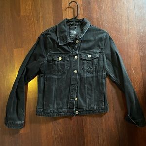 Zara women’s black denim jacket size medium